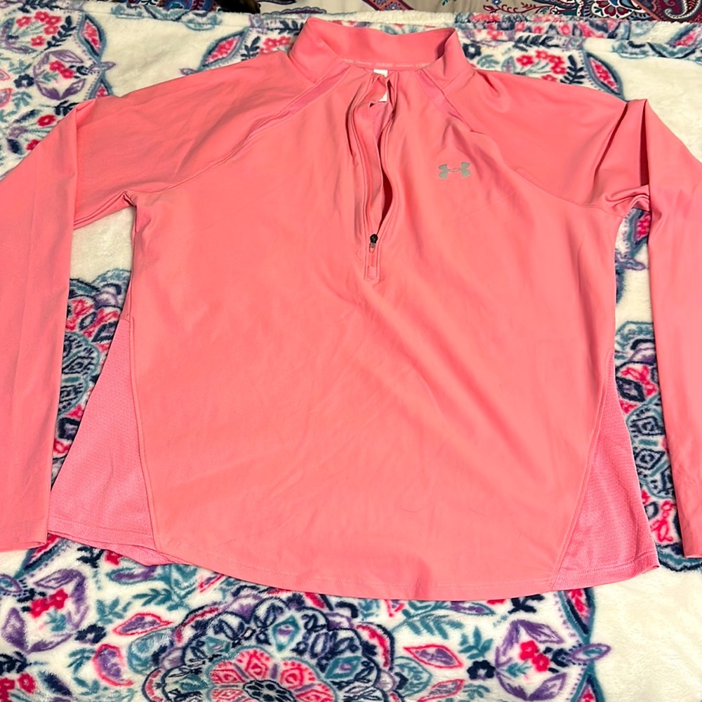 UnderArmour Heat Gear Long Sleeve 1/4 Zip, Pink